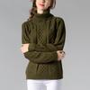 Women's Solid Color Turtleneck Sweater Long Sleeve Twisted Flower Base Sweater
