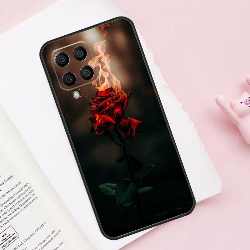 Red Rose Flower Case For Samsung Galaxy M51 M55 M35 M15 M56 M36 M16 M06 M13 M33 M53 M12 M32 M52 M14 M34 M54