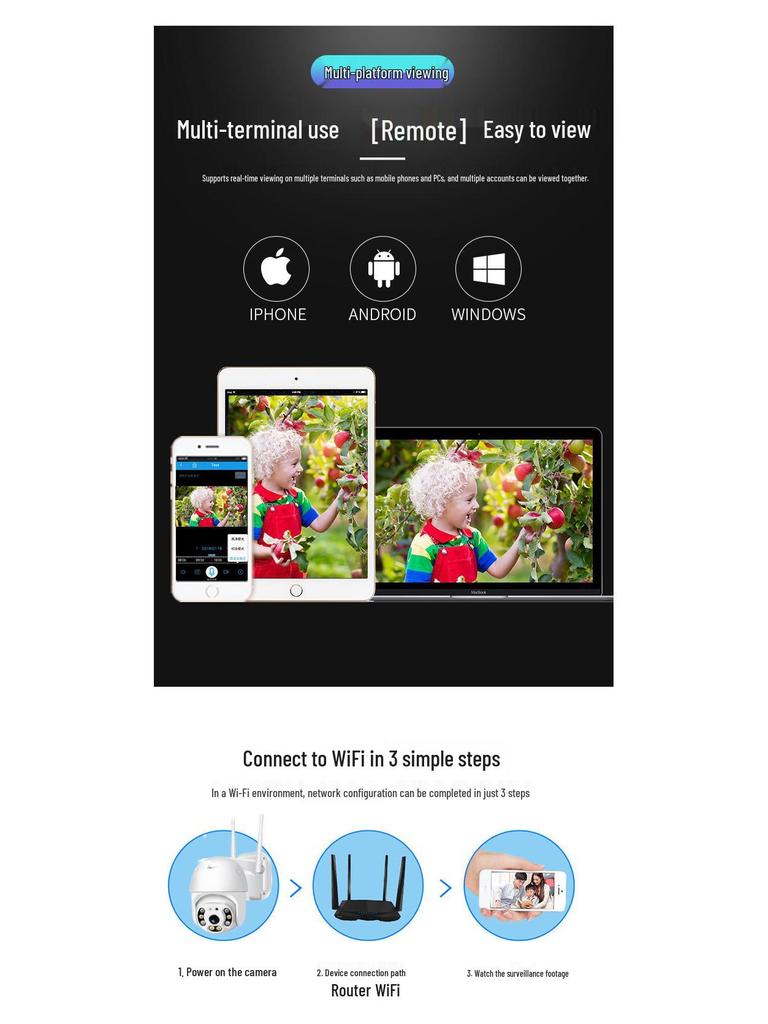 Smart Outdoor WiFi Surveillance Camera - HD Wireless Cross-Border Monitoring