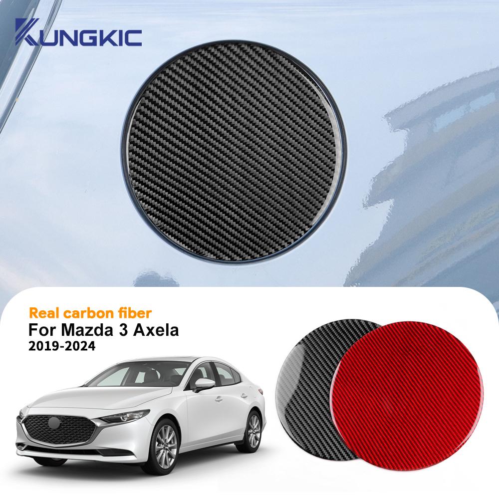 Carbon Fiber Fuel Tank Cap Cover Sticker for Mazda 3 Axela 2019-2025 LHD RHD Interior Accessories