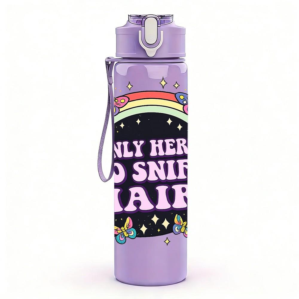 1PC Only Here To Shut Chairs Funny Print 750ml Color Plastic Sports Water Bottle Leakproof Flip Straw Lid Suitable for Sports Office Home Use