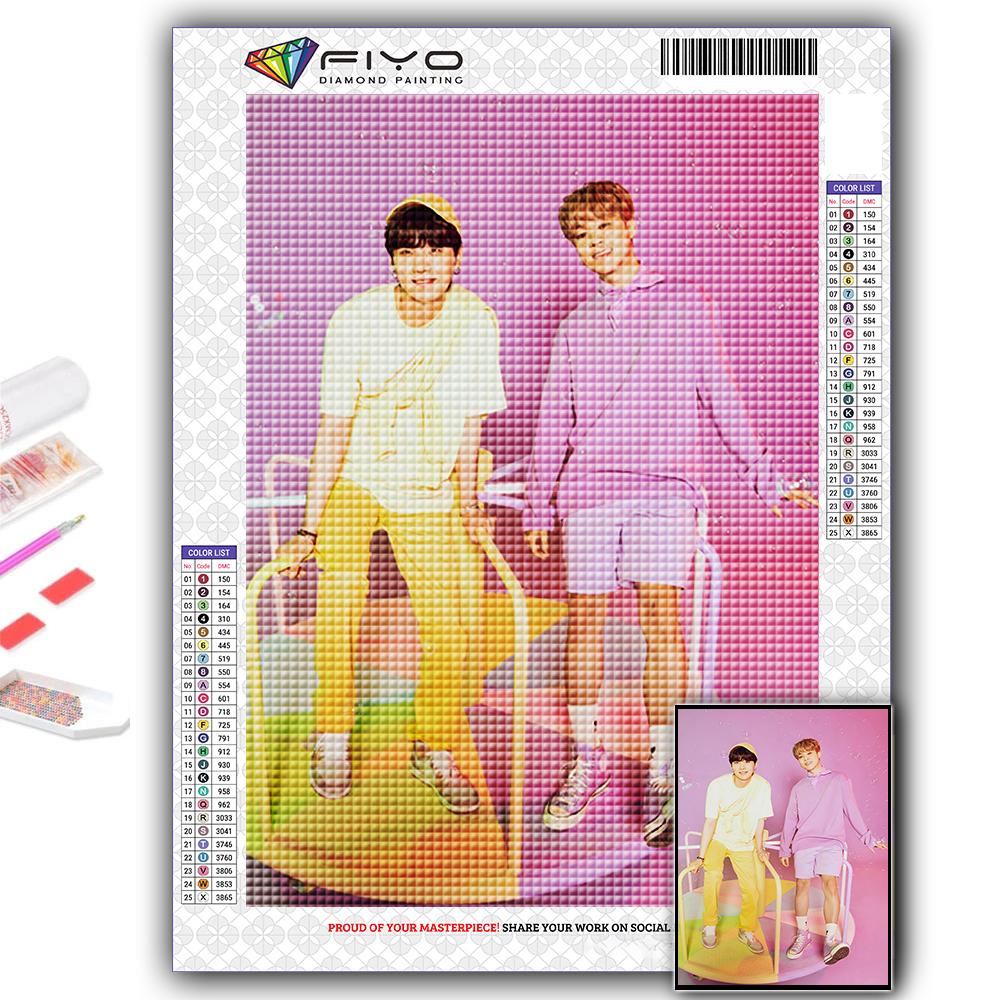 5D DIY Diamond Painting Cross Stitch Korean Boy Group Diamond Embroidery Mosaic Wall Art Home Decoration