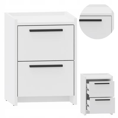 Altivo 2Sw Bedside Table, White, Small Chest Of Drawers, Bedside Table, 2 High Drawers