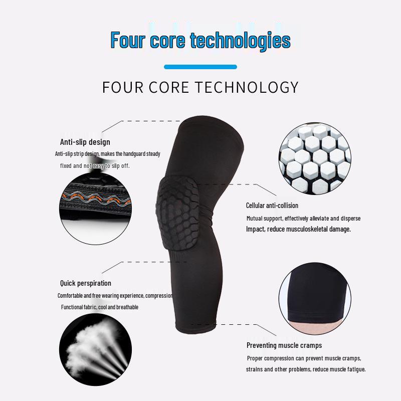 Universal Lycra Honeycomb Knee Pads: Anti-Collision Sports Support for Basketball & Running