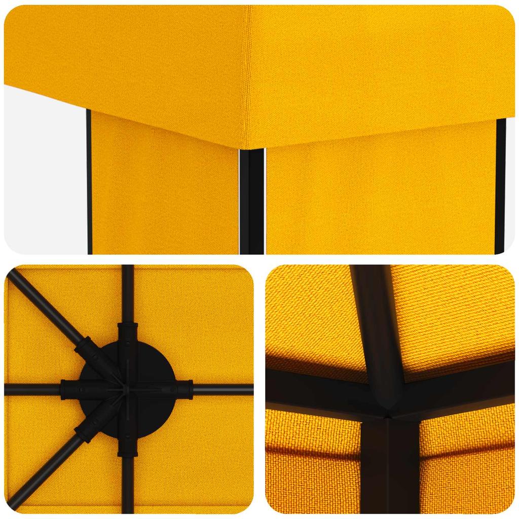 Garden Pavilion 6 X 3 M Yellow Polyester and Steel 190