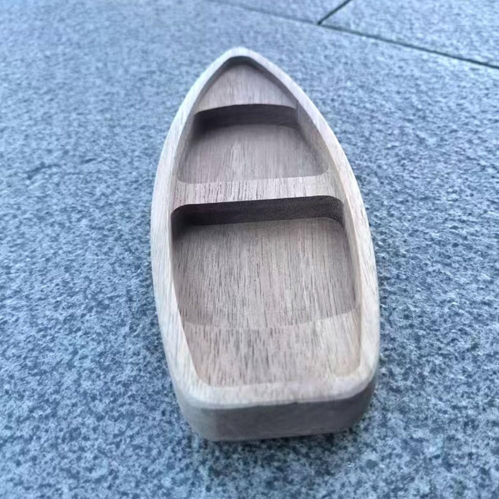 Mini Canoe Wooden Boat Model Vintage Decor Boat Model Ornaments Fishing Boat Decor Office Bedroom