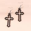 Vintage Witch Vampire Heart Earrings Gothic Cross Talisman Dangle Earrings Steampunk Royal Party Statement Jewelry Gifts