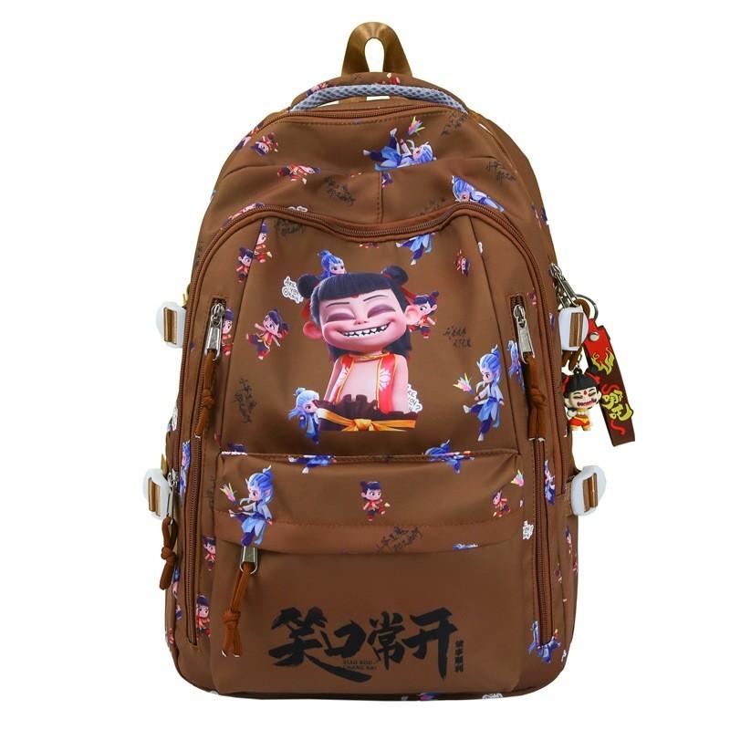 Capacity Large Student Backpack With Nezha And Aobing Print Designs Daily For