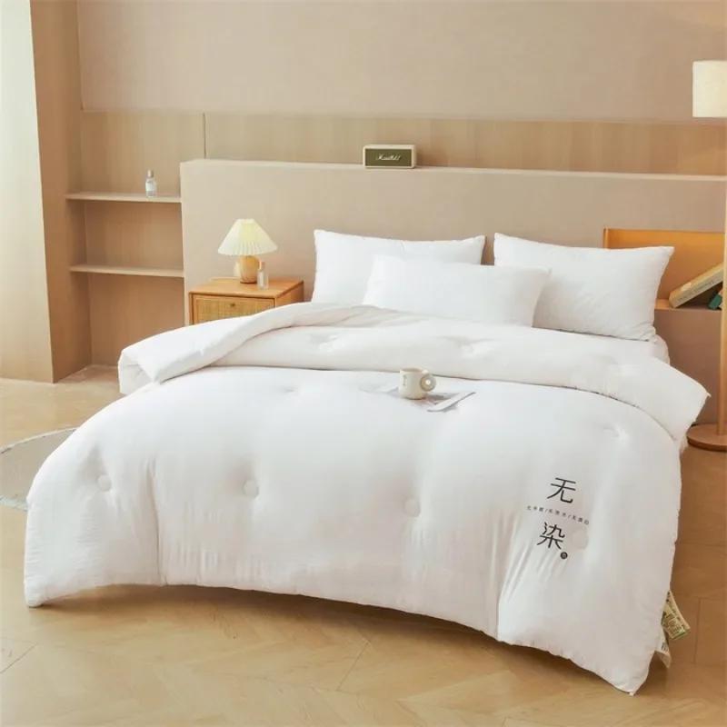 

Soybean Fiber Raw Cotton Soybean Quilt Single Double Winter Quilt Core Thickened Student Dormitory Spring Autumn Summer Quilt 150x200cm 1.5kg белый