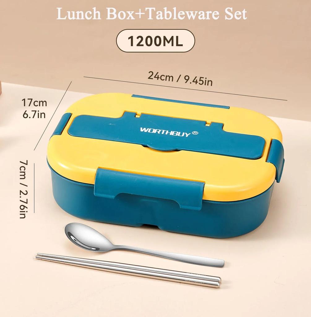 Boîte à lunch Bento portable avec compartiment, récipient à lunch en plastique pour micro-ondes, pour écoliers, travailleurs, récipient alimentaire anti-fuite
