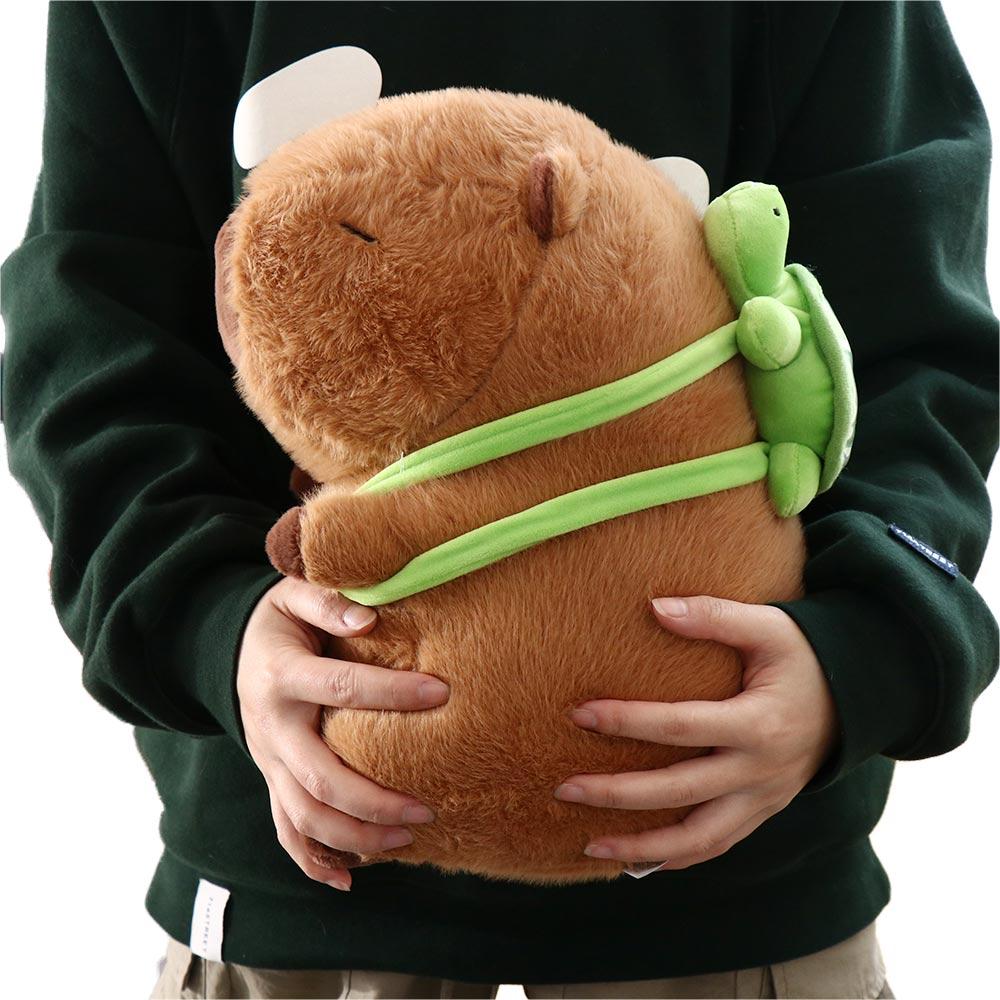 Simulation Capybara Plush Doll Capybara Animal With Turtle Backpack  Christmas Toy