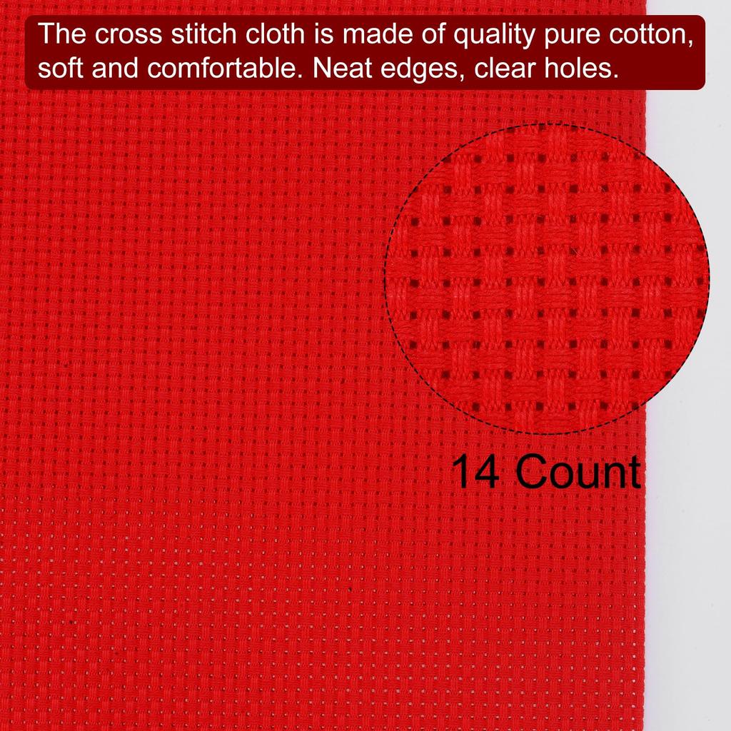 Uxcell Cross Stitch 20 X 28 Classic Reserve Embroidery Craft Handmade DIY Red 11-Piece Fabric, Inches, Fabric, Embroidery, Embroidery, Crafts,