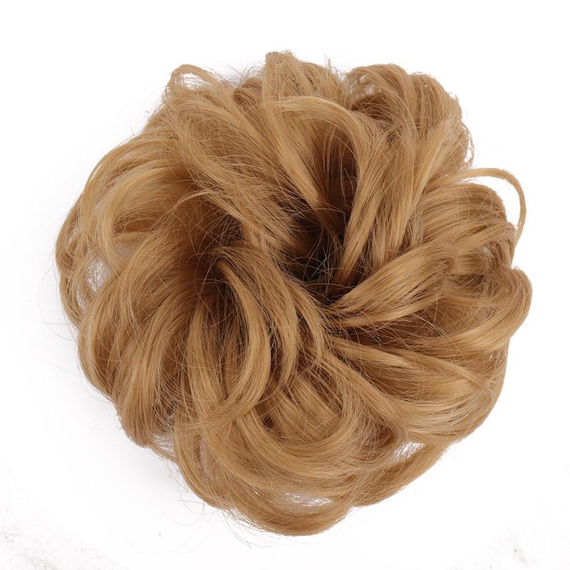 Messy Hair Bun Extensions Rubber Band Synthetic Hair Extension Curly Wavy Messy Synthetic Chignon Scrunchy Updo Hairpiece For Women Girls