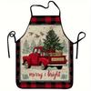 1pc 60x80cm Christmas Tree Decorative Pattern Printed Apron, Unisex, Stylish Home Workwear, Cooking Kitchen Apron, Durable and E