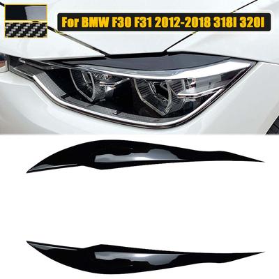 Eyebrow For BMW 3 Series F30 Sedan F31 Wagon 2012-2018 Front Headlight Eyelid Eye Lid Cover Overlay Trim Sticker Car