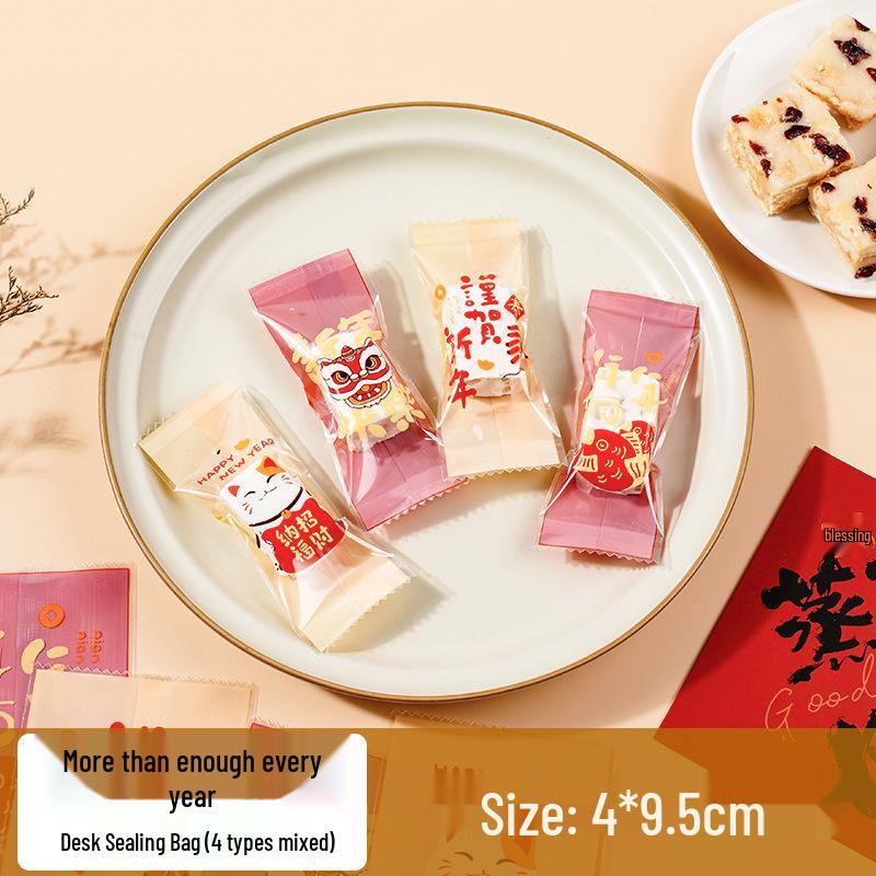 Snowflake Nougat Candy Sealing Bags for Cookies, Biscuits, Toffee, and Baking.