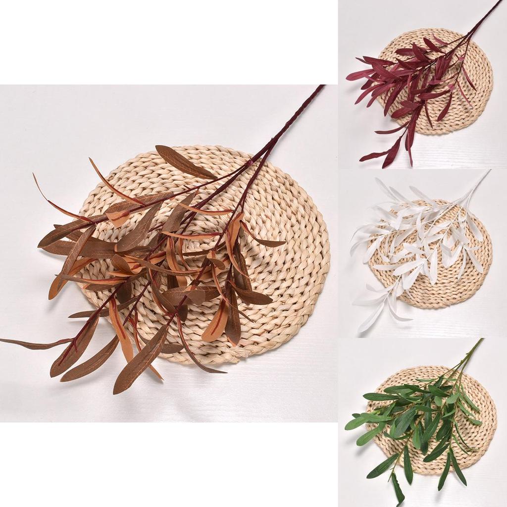 Realistic Olive Leaf Artificial Greenery With Pouring Craft For Wedding Home And Outdoor Decor
