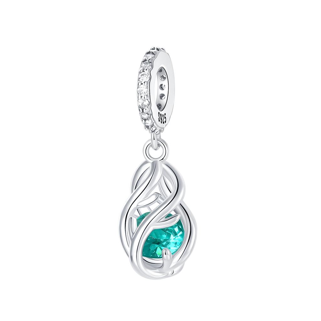 925 Sterling Silver Green Series Flower Tree Apple Pendant DIY Fine Beads Fit Original Charms Bracelet Women Jewelry Diy 1