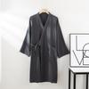 Unisex Pure Cotton Japanese Tie-Up Kimono Pajamas and Gauze Bathrobe for Homewear and Sauna