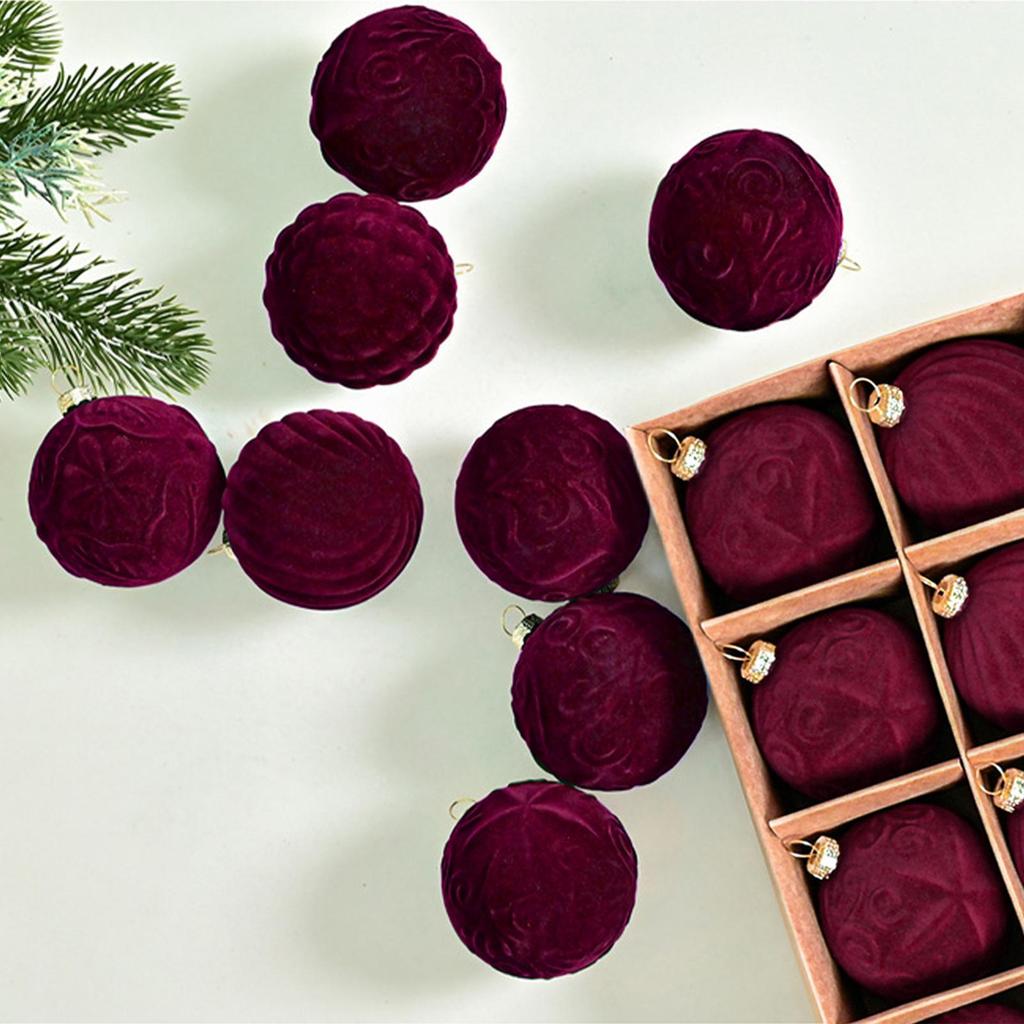 20pcs 6CM Velvet Christmas Balls Decorations Christmas Tree Ornaments Ball Hanging Pendants Home Decor New Year Navidad Decor