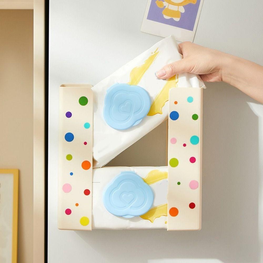 Plastic Magnetic Tissue Storage Box Punch-free Paper Towel Holder Napkin Storage Box Bathroom
