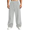 Pantalones de pana para hombre de cintura alta con bolsillos de corte holgado pierna recta ancha color casual