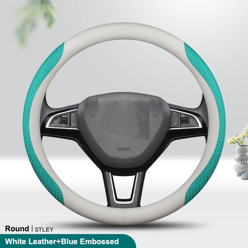 

Auto Parts Car Steering Wheel Cover Anti Slip Pu Leather Steering Protector Anti Scratch Steer Wheel Cover Universal for 38cm