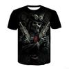 new men's horror skull Halloween print breathable and comfortable round neck T-shirt outdoor party casual top
