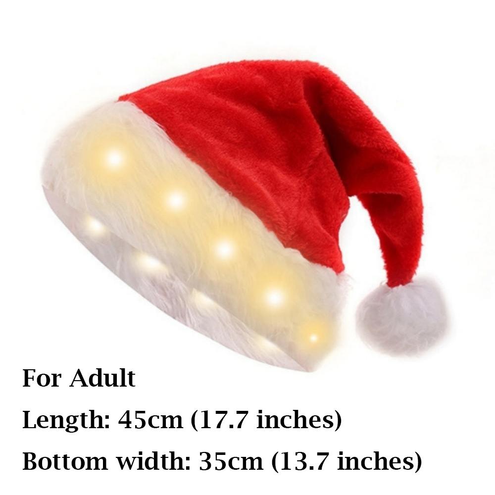 

Christmas Party Hat Battery-Powered Plush Christmas Hat Light Up Santa Hat Festive For 2026 Christmas Party Holiday Celebration as show