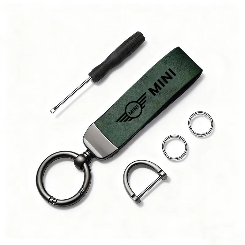 Car Hot Stamping Badge Keychain Zinc Alloy Keyring Accessories For MINI WORKS P One Cooper JCW R60 R59 R58 R57 R56 R55 R53 R52 F55