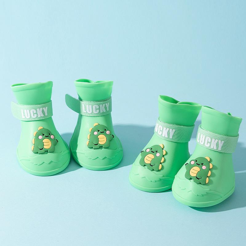 Dog Large Dog Golden Retriever Big Dog Cartoon Silicone Rain Shoes Non-slip, Wear-resistant and Waterproof Pet Dog Shoes When Going Out In The Rain