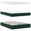 Ottoman Bed with Mattress & LEDs Dark Green 140x190 cm Velvet