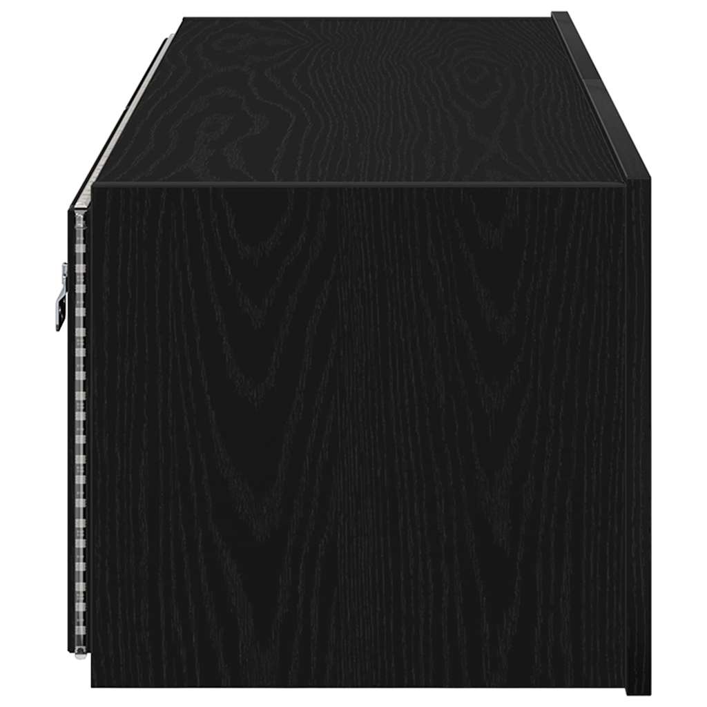 TV Wall Cabinet 2 Pcs Black Oak Effect 100 X 35 X 31 Cm