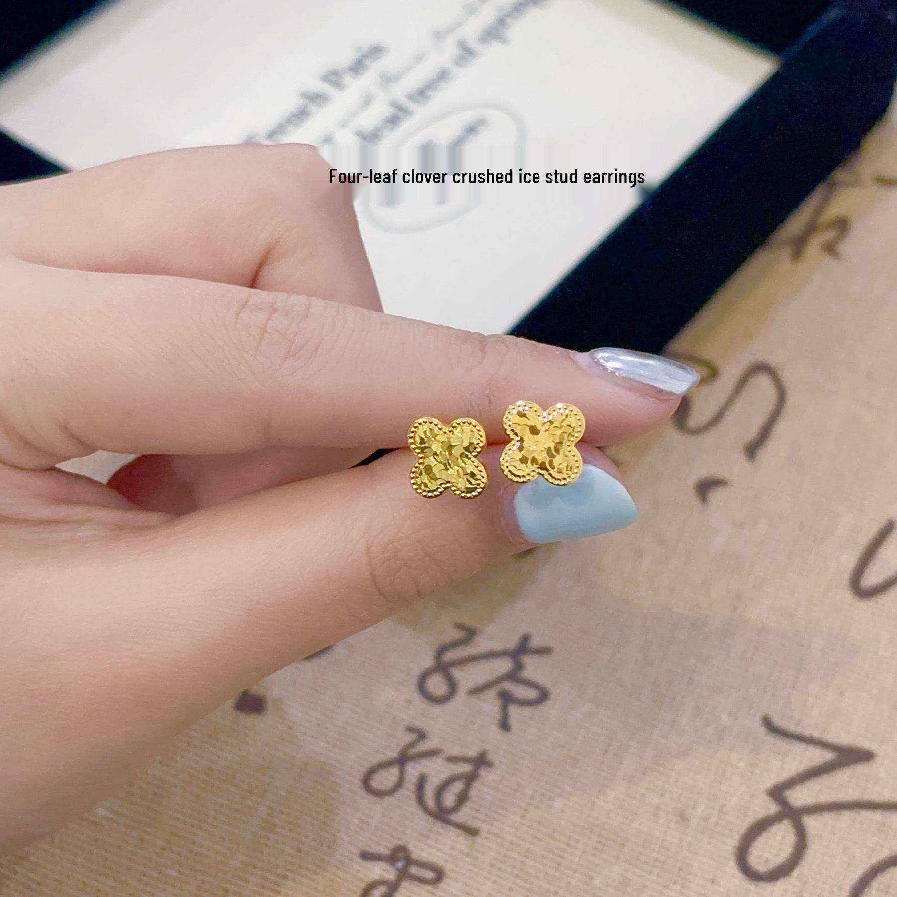 Fujiaka Dragon Scale Butterfly Stud Earrings: 5G Aurora Electroplated Gold, Super Sparkle Design for Women