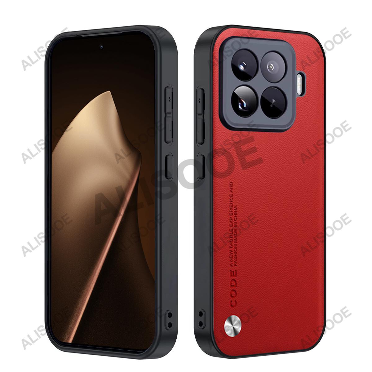 

Противоударный чехол Funda для Xiaomi 15T / 15T Pro Роскошный чехол из ПУ-кожи с текстурой волокна Полная защита Чехол-накладка для телефона for Xiaomi 15T красный