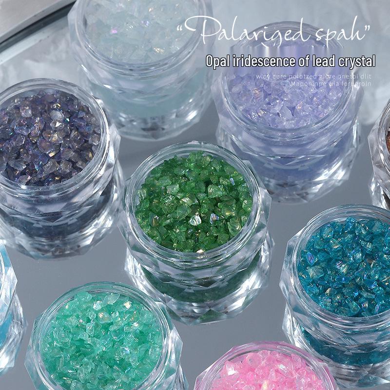 

Aurora Iridescent Strawberry Crystal Nail Art Stones - Mixed 3D Coarse Particles