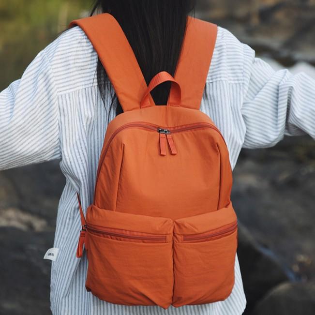 Schoolbag Backpack Korean Version Solid Color Texture Leisure Outdoor Travel Backpack Large Capacity Student Schoolbag Leisure Travel