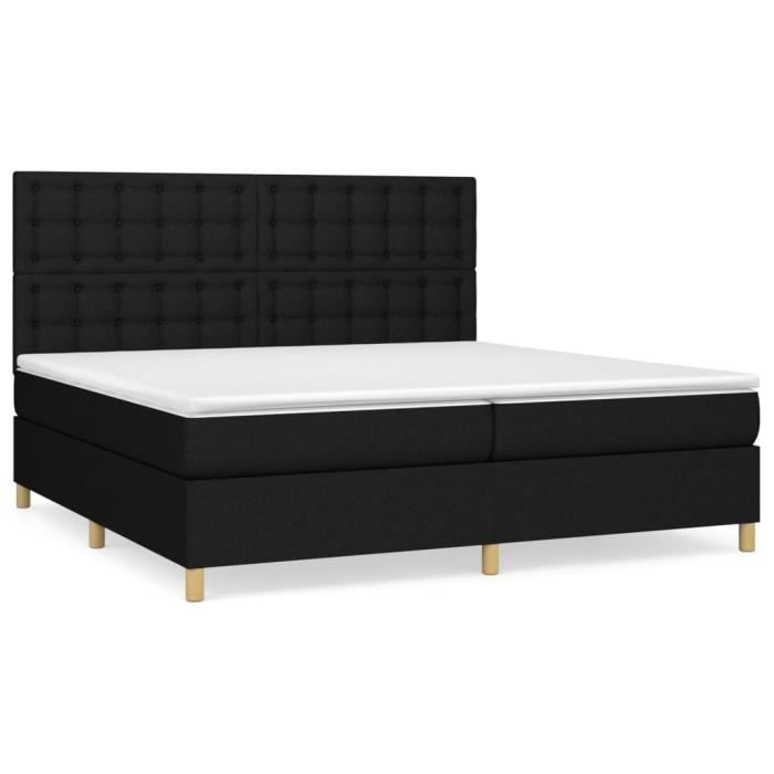 3142683 vidaXL Divan Bed with Mattress Black 200x200 Cm Fabric