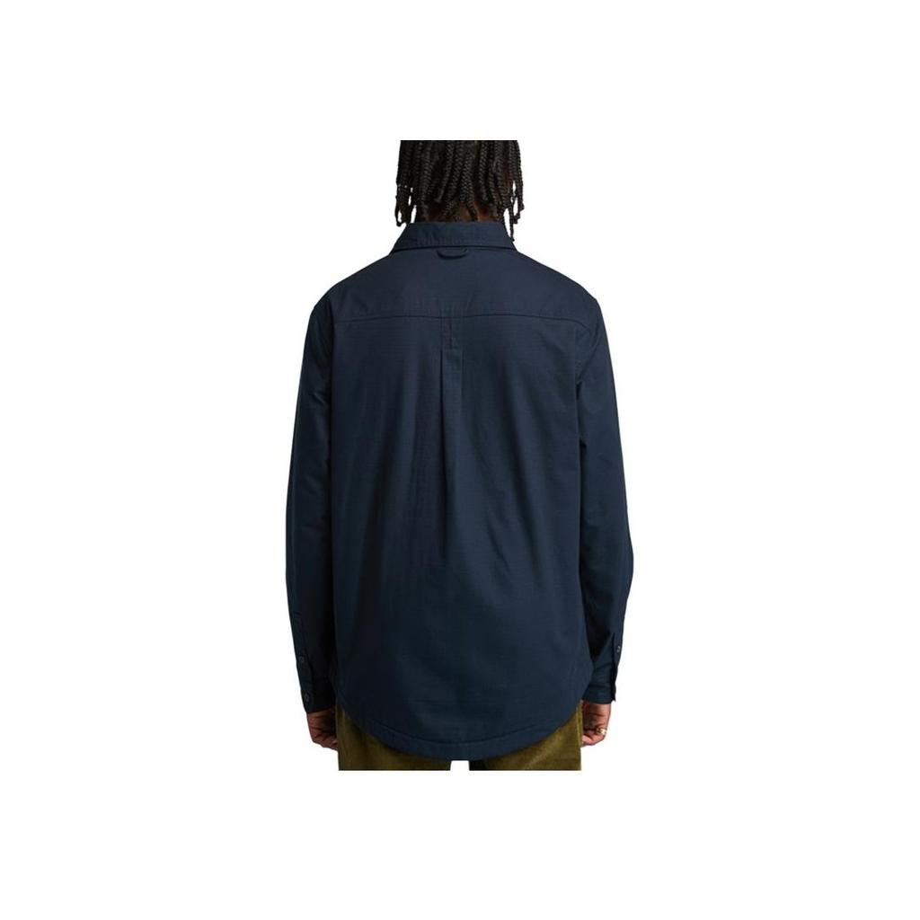 Timberland Solid Color Polo Outdoor Multi-Pocket Long Sleeve Comfortable Shirt Men shirts Deep-Sapphire-Blue A5MB2-433