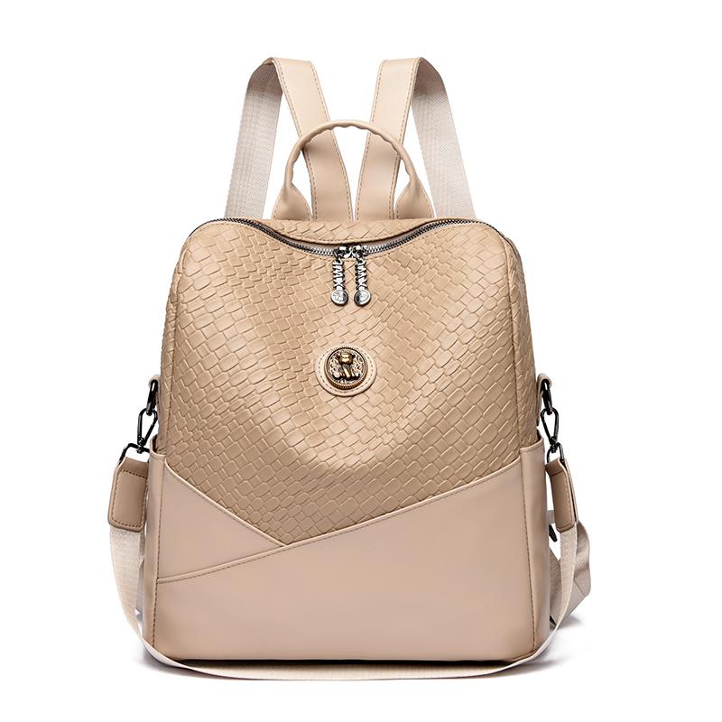 Women's Backpack PU Soft Leather Large Capacity Backpack Travel Bag