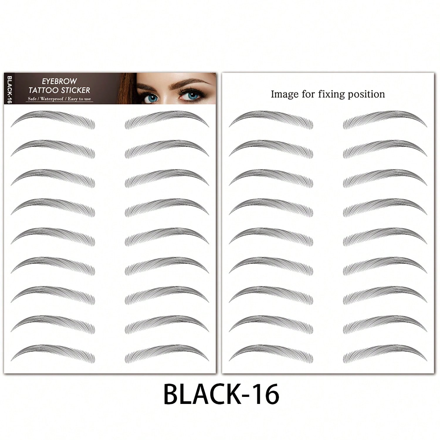 1 Vel 6D Natuurlijk Zwart Bruin Wenkbrauw Tattoo Sticker, Waterdicht En Zweetbestendig Party Prom Verkleed Snel Make-up Wegwerpbaar Tijdelijke Wenkbrauw Tattoo 16#