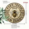 Rustic Metal Bee Wall Decor Vintage Farmhouse Honeybee Sign Iron Hanging Plaque 7.87 Inch Art for Kitchen Garage Outdoor