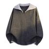 New Autumn and Winter Fake Two-piece Shirt Collar Sweater Men Knitted Couple Coat Men Pullover Versatile Top