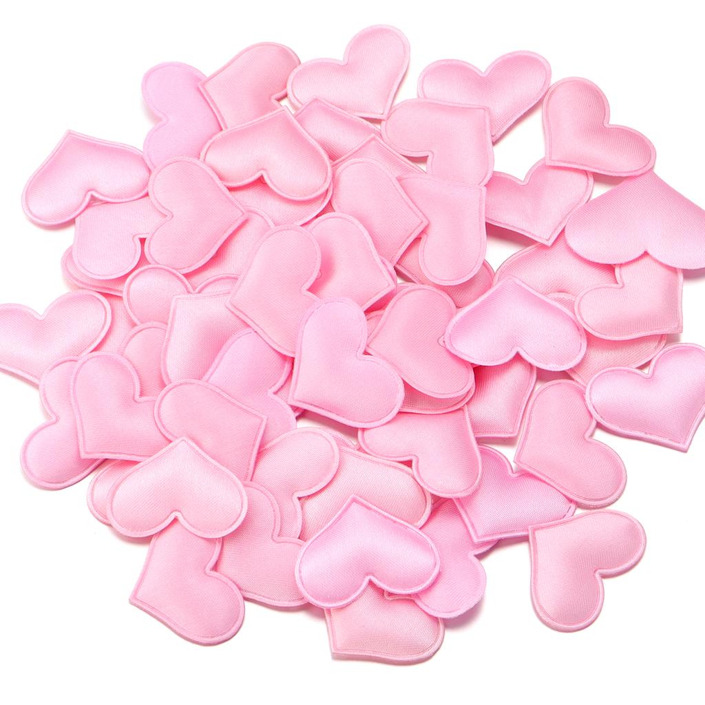 50Pcs/lot Love Shaped Sponge Petals 3D Fabric Clothing Home Decor Cloth Patches for Sewing Party Wedding Decoration Accessories