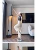 Khaki High-Waisted Cropped Wide-Leg Jeans for Women - Summer 2026 Thin Style, Petite Fit, Leg-Covering Straight Pants.