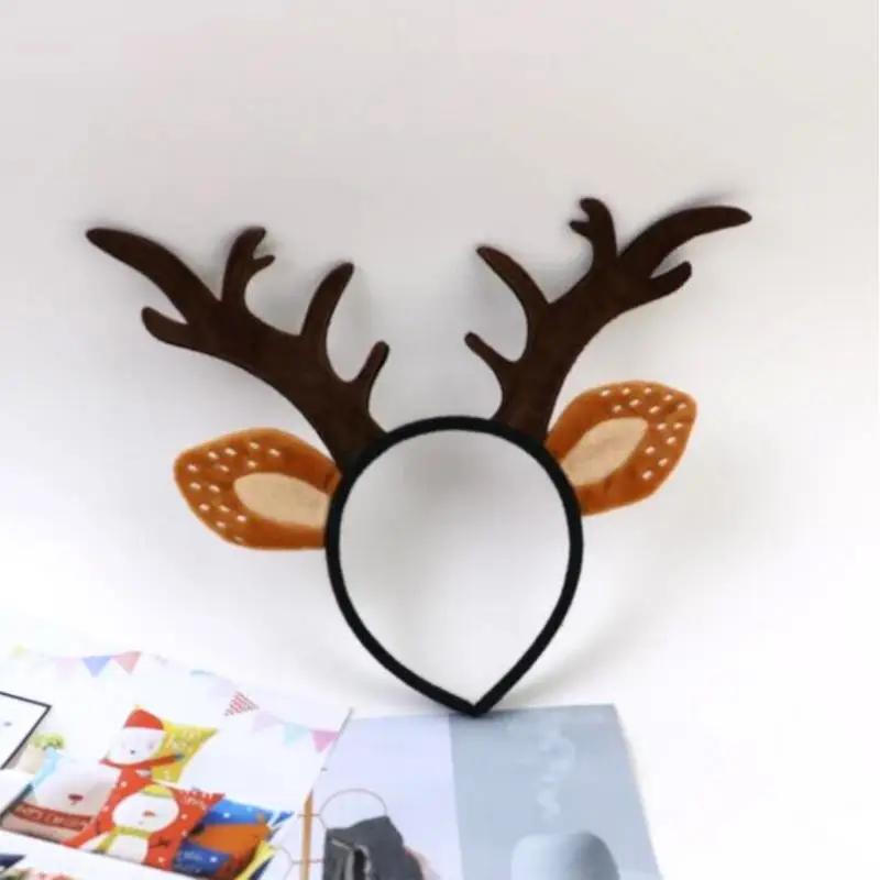 Serre-tête Renne Adulte Mignon Réaliste Bois de Cerf Serre-tête Oreilles d'Animaux Serre-tête Pour Cosplay Costume de Cerf Accessoires de Noël