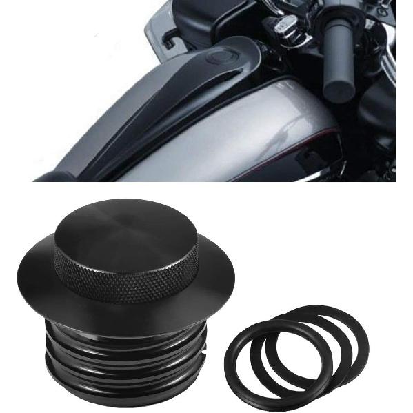 Tampa de Tanque de Combustível Pop-up Harley Flush, tampa de combustível, Tampa de Tanque de Óleo de Combustível Harley-Davidson no Sentido Horário, Tampa de Combustível Pop-up Preta para Tanque de Combustível Ventilado 1982-2018