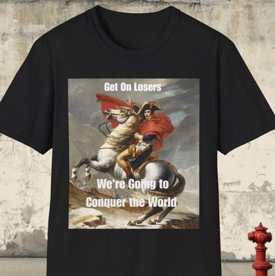 Napoleon Crossing The Alps Historical Conqueror Retro French Leader Top Military Historical Clothing Get On Losers T-shirt Tops