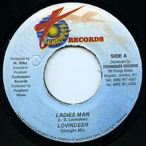 

7-дюймовая пластинка LOVINDEER - Ladies Man none Techniques 2003 Ямайка Регги, Ска и Даб