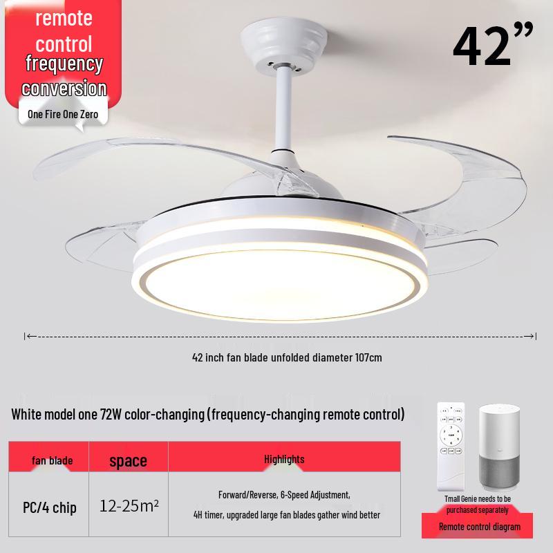 Nordic Luxury Smart Chandelier with Invisible Ceiling Fan for Living Room, Bedroom, and Dining Room.